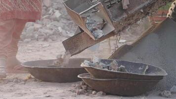 Construction work in progress at a building site in a rural area video