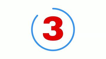 Number One Red Numeric Graphic Isolated on White Background video