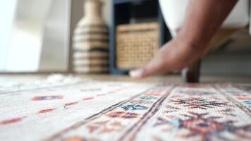 Exploring the textures and patterns of a beautiful area rug video
