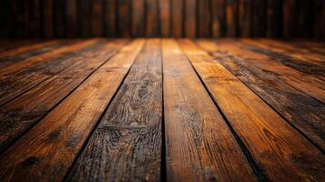 Rustic wooden planks showcase their textured surface rich color and natural grain variations in a room photo
