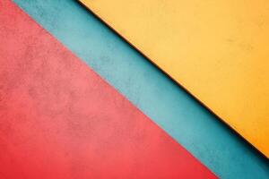Abstract composition of red yellow and blue painted surfaces creates a visually captivating layout photo
