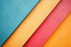 Colorful layers of textured material diagonally arranged creating a vibrant and abstract composition photo
