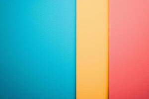 Abstract tricolor background featuring bright turquoise gentle yellow and delicate light red tones photo