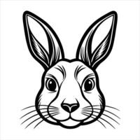 minimalist bunny outline vector