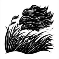 Blowing Grass Sea Wind vector