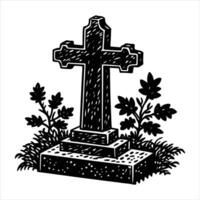Ancient Stone Cross vector