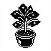 pixel art potted plant in an bit vector