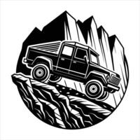 rock climbing the truck scaling vector