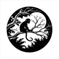 Monkey On A Tree vector