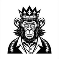 Monkey With Crown vector