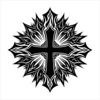 Cross On Fire vector