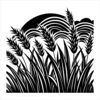 field of rainbow colored grass swaying vector