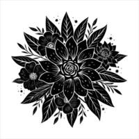Abstract flower black vector