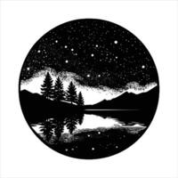 Lake Mirror Reflection vector