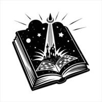 open book opening a portal vector