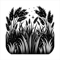 meadow filled with tall swaying gras vector