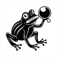 Frog With A Playful vector