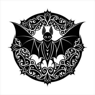 bat silhouette over a full moon