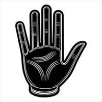 A drawing of a palm with a hand vector