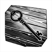 Key On Rusty Table vector