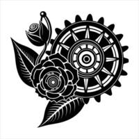 steampunk a mechanical flower vector