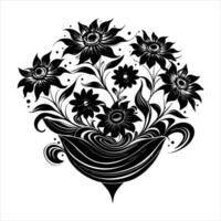 floating floral forms flower vector