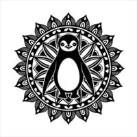 Penguin silhouette in bohemian vector