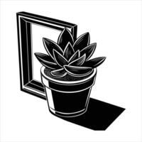 Succulent On Windowsill vector