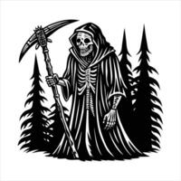 Skeleton With Scythe vector