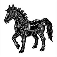 A cyberpunk neon horse vector