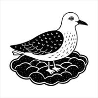 pastel colored dreamy seagull floating vector