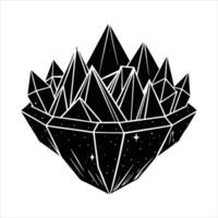 A floating island with crystal vector