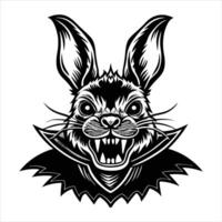 bunny face with vampire vector