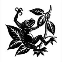 Dad Frog Roaring Like Tarzan vector