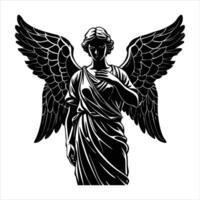 sculpted angel wings vector
