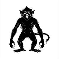 closeup of a monkey with glowing vector