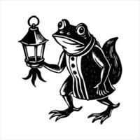 Frog Holding Torch vector