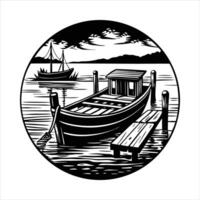 Boat Tied Dock vector