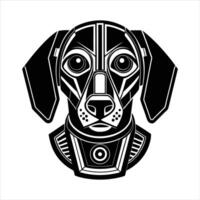 robot beagle head vector