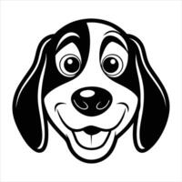 Beagle head icon Cute puppy face vector