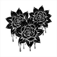 dripping ink abstract flower vector