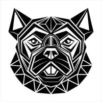 geometric bulldog face sharp vector