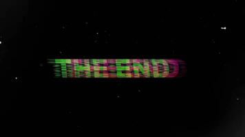 animation gold the end text with glitch effect.animated the end for end screen video