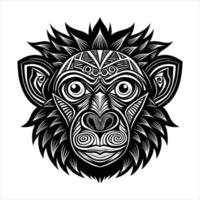 Monkey head silhouette vector