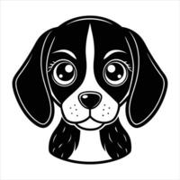 Beagle head icon Cute puppy face Dog vector