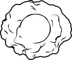 A Simple Drawing Of A Fried Egg Sunny-Side Up vector