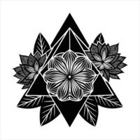 geometric boho bloom flower vector