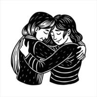 Tight Friendship Hug vector