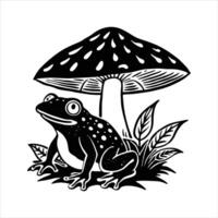 Frog Under Mushroom vector