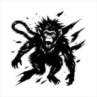 Monkey With Bold Brushstrokes vector